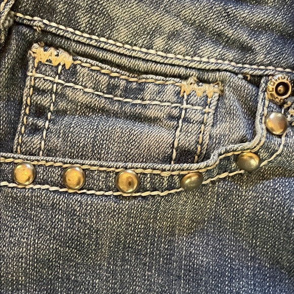 Cowgirl Tuff Women's Blue Boot Cut Jeans with Rhinestone Cowgirl Sz 30 - Picture 5 of 12